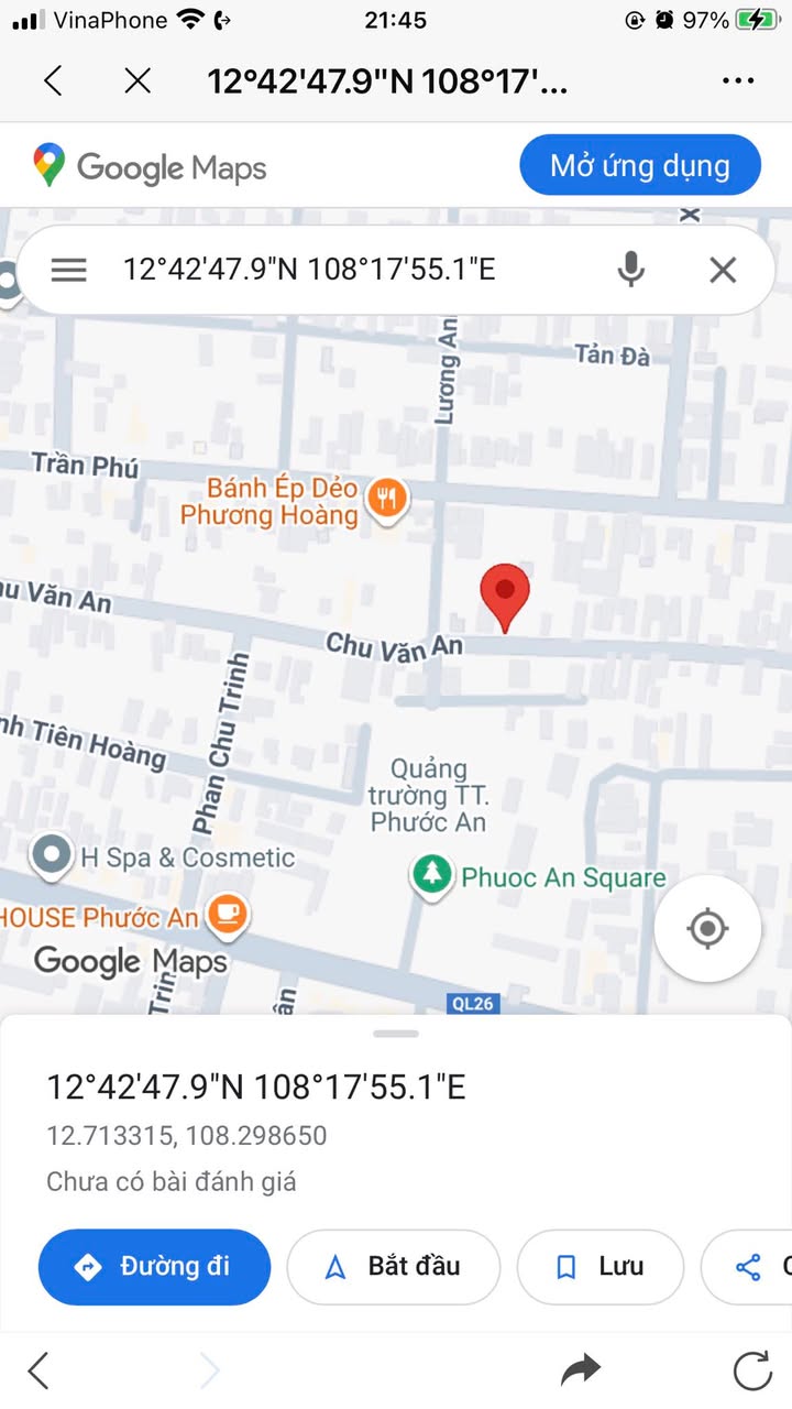 Đất nền đường Chu Văn An, TT Phước An 105m² giá 1.9 tỷ - Pháp lý rõ ràng, vị trí trung tâm!