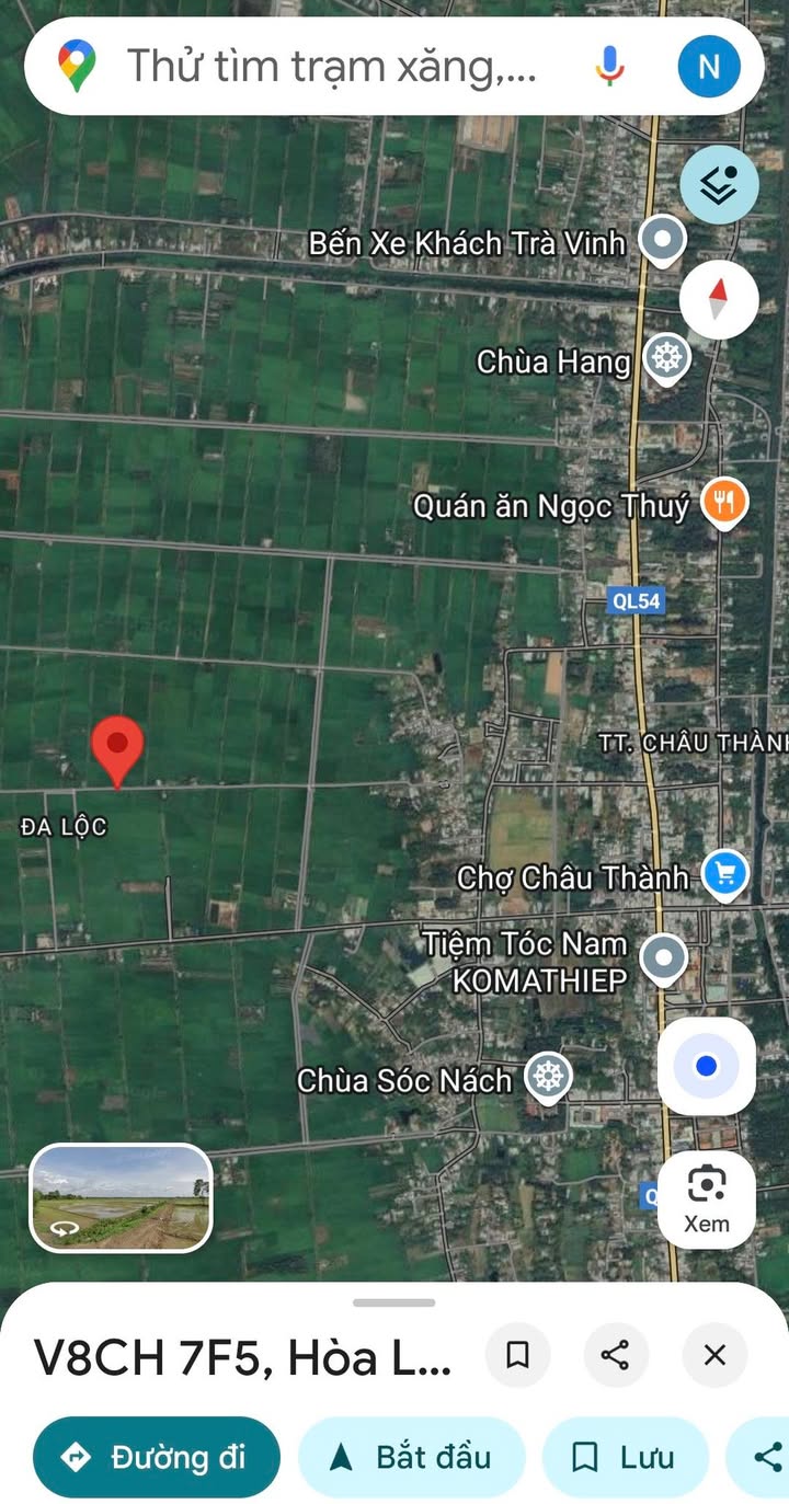 Đất ruộng mặt tiền kênh Đoàn Công Chánh, Châu Thành, Trà Vinh 11.654m² - Chính chủ bán gấp!