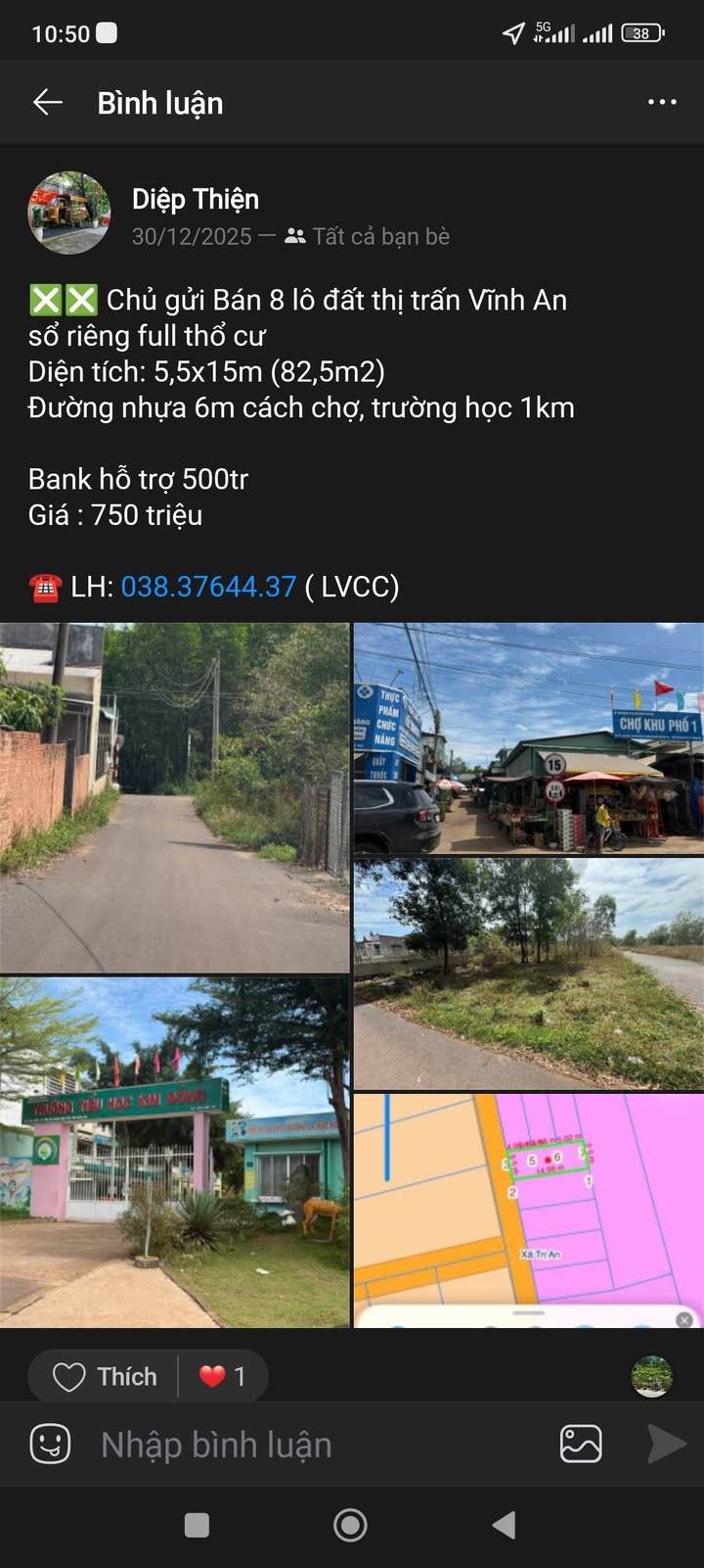 Đất thổ cư Vĩnh An 82,5m² giá 750 triệu - Sổ đỏ chính chủ, ngân hàng hỗ trợ lên đến 500 triệu!