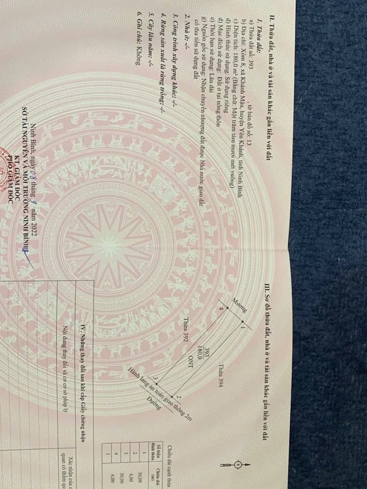 Đất thổ cư Yên Khánh 180m² - Đầu tư sinh lời ngay!