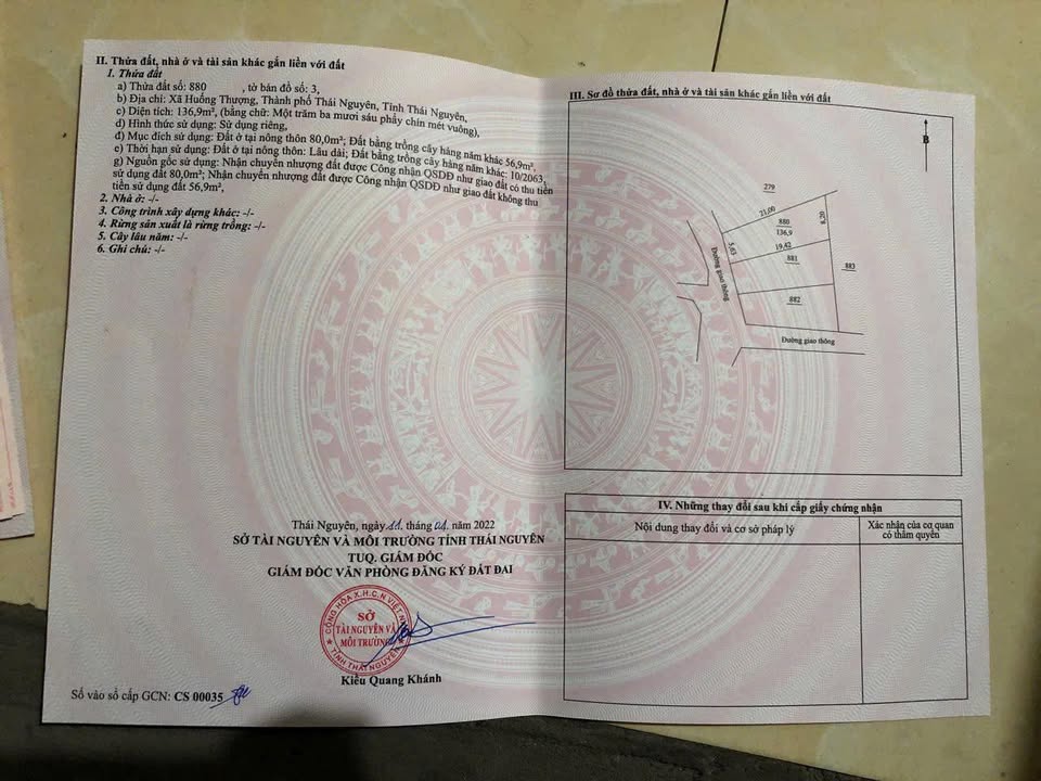 Đất nền Huống Thượng Thái Nguyên 136m² giá thỏa thuận - Không ngập lụt!