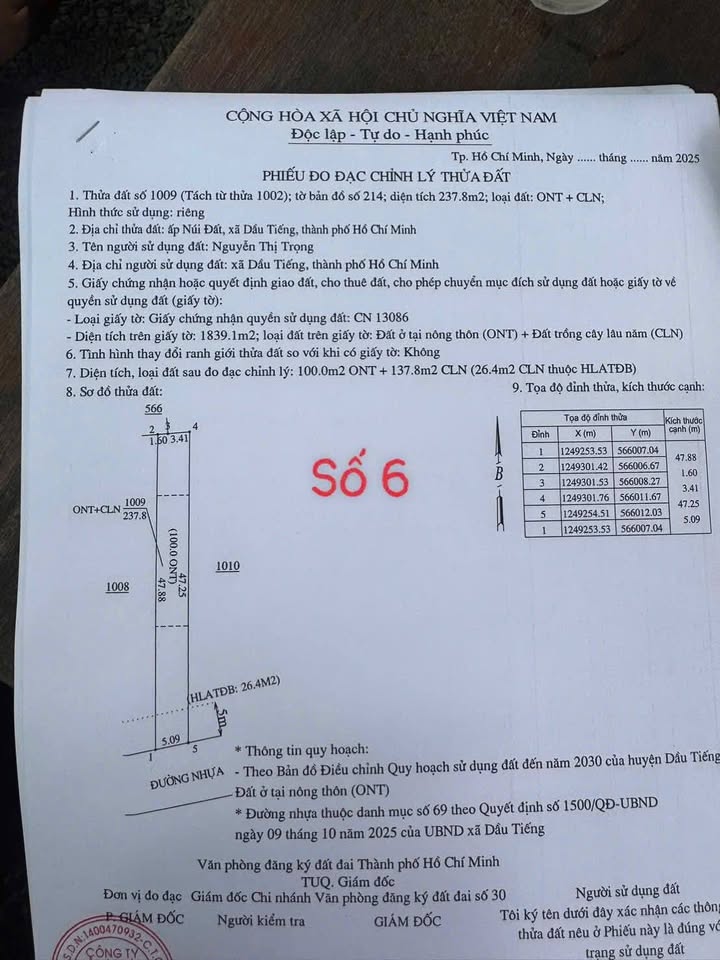 Đất nền Dầu Tiếng 235m² giá 600 triệu - Sổ hồng chính chủ, thương lượng ngay!