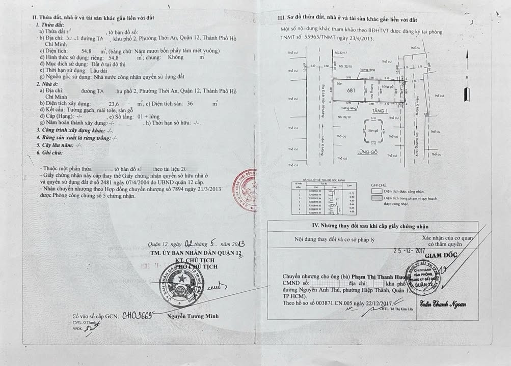 Nhà phố Thới An, Quận 12, 56m² - Vị trí đẹp, mặt tiền trước sau!