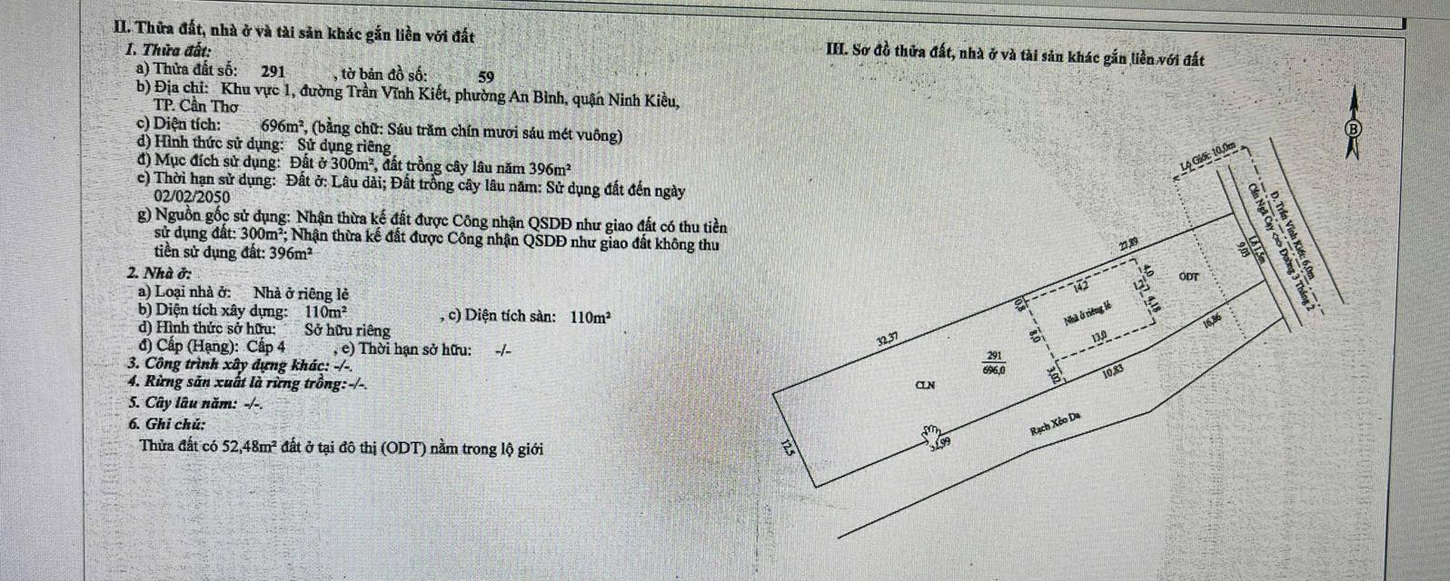 Đất nền mặt tiền Trần Vĩnh Kiết Cần Thơ 700m² giá 15 tỷ - Đầu tư sinh lời ngay!