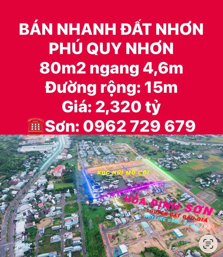 Đất nền KDC Cây Xăng 28 Nhơn Phú 80m² giá 2.32 tỷ - Đầu tư sinh lời ngay!