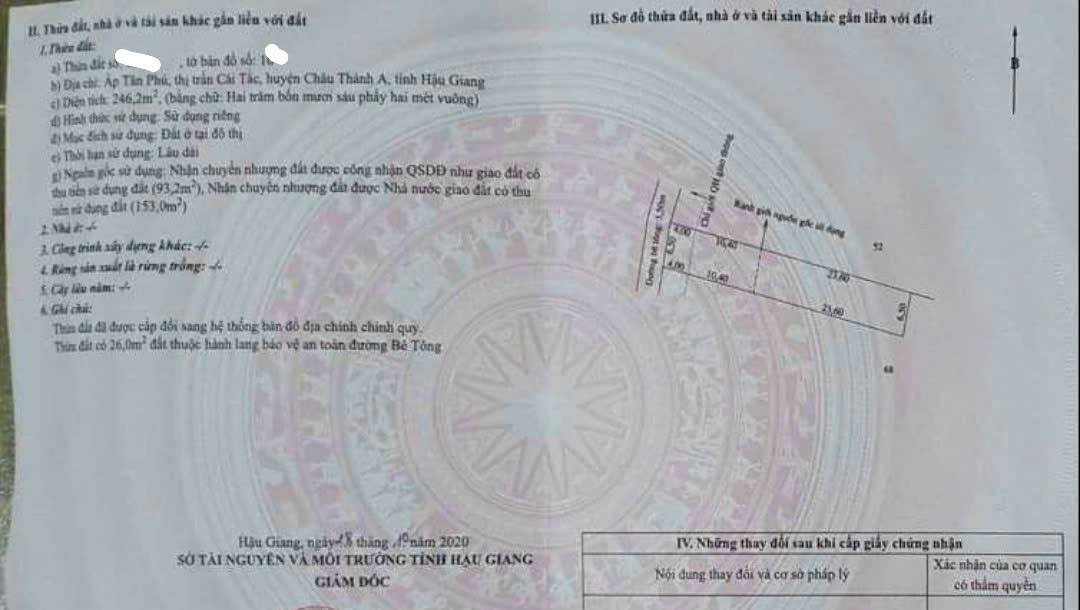 Bán đất nền Cái Tắc, Hậu Giang 247m² giá 1.75 tỷ - Tiềm năng đầu tư lớn!