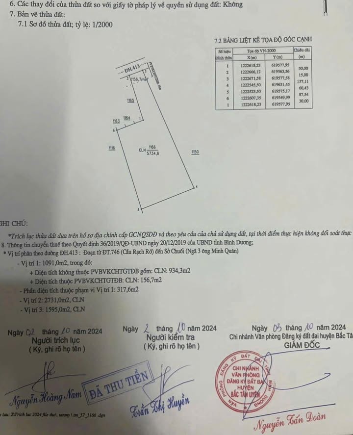 Đất mặt tiền ĐH413 xã Tân Mỹ 5734m² giá 8 tỷ - Cơ hội đầu tư tuyệt vời!