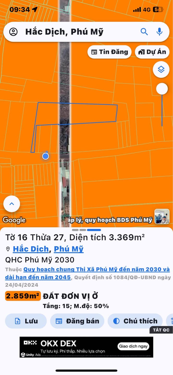 Đất nền 3281m² tại Hắc Dịch, Phú Mỹ, Bà Rịa - Vũng Tàu giá 5 tỷ - Cơ hội đầu tư không thể bỏ lỡ!