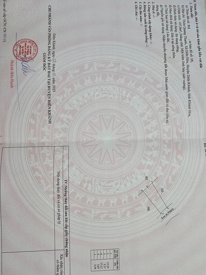 Đất Diên Hoà Diên Khánh 107m² giá 870 triệu - Gần Quốc lộ 27A!