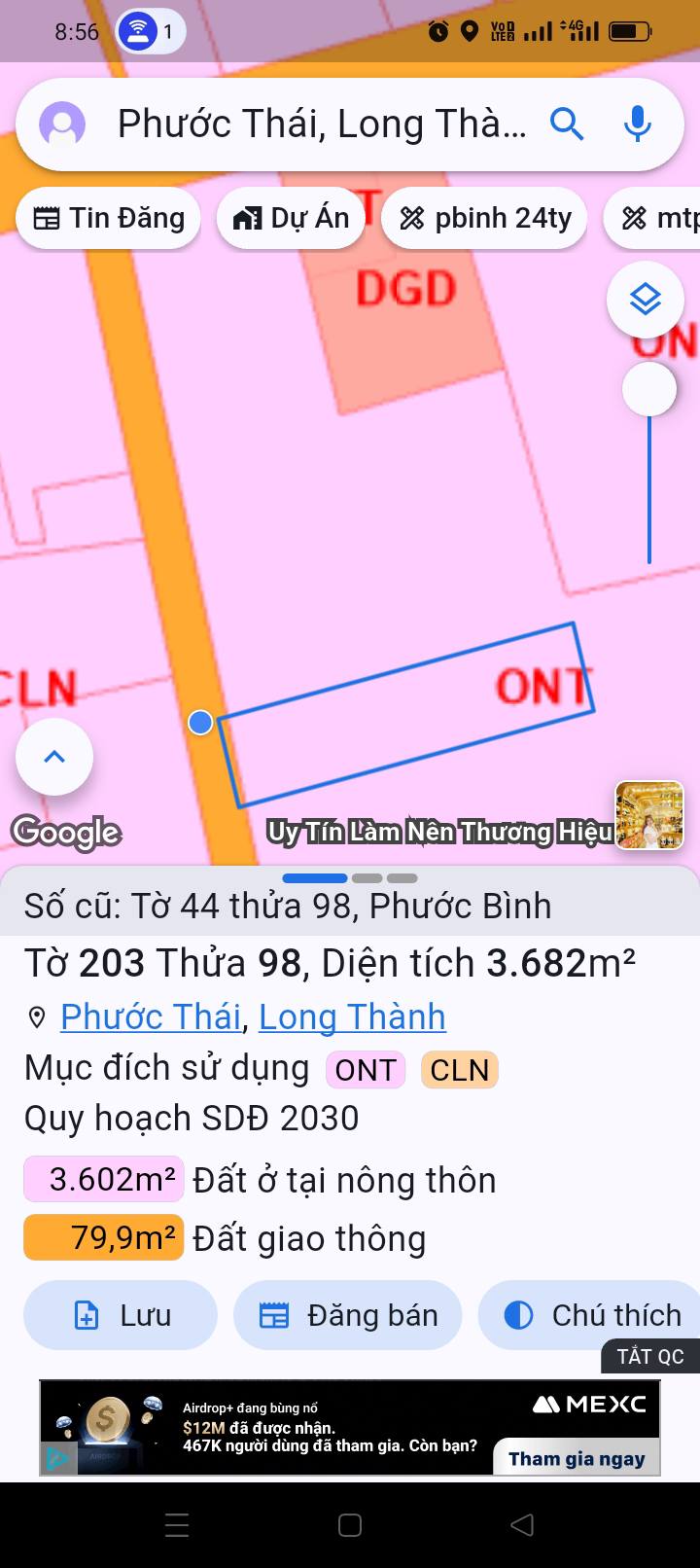 Đất thổ cư Phước Bình, Long Thành 11.393m² - Cơ hội đầu tư hấp dẫn!