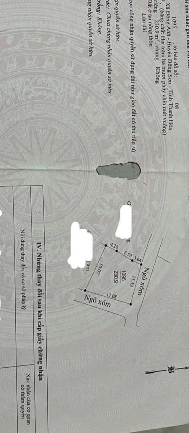 Đất thổ cư Đông Khê 230m² giá chỉ 1 tỷ - Mặt tiền 13.5m, đầu tư sinh lời!