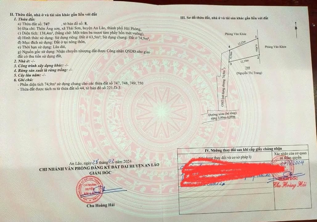 Đất nền Thái Sơn, An Lão 63.5m² giá tốt - Cơ hội đầu tư tuyệt vời!