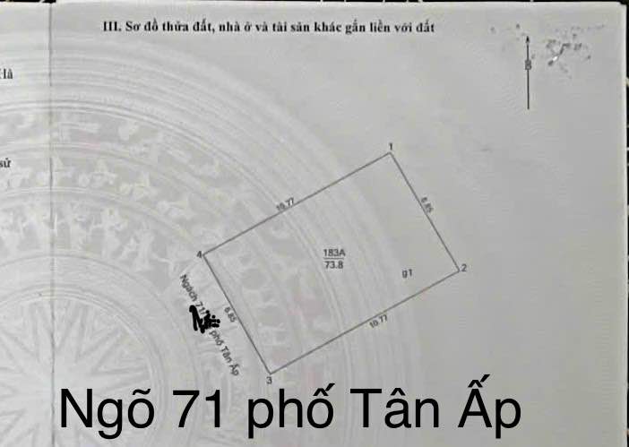 Bán nhà phố Tân Ấp Ba Đình 74m² giá 10.95 tỷ - Đầu tư sinh lời cao!
