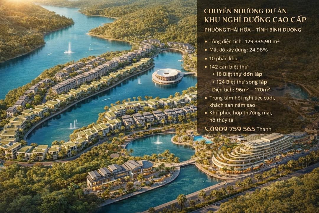 Chuyển nhượng dự án khu phức hợp nghỉ dưỡng cao cấp Thái Hòa 129335m² - Cơ hội đầu tư hấp dẫn!