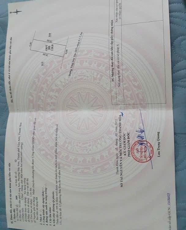 Đất Tống Duy Tân Sầm Sơn 120m² giá 3 tỷ - Pháp lý rõ ràng, thương lượng tốt!