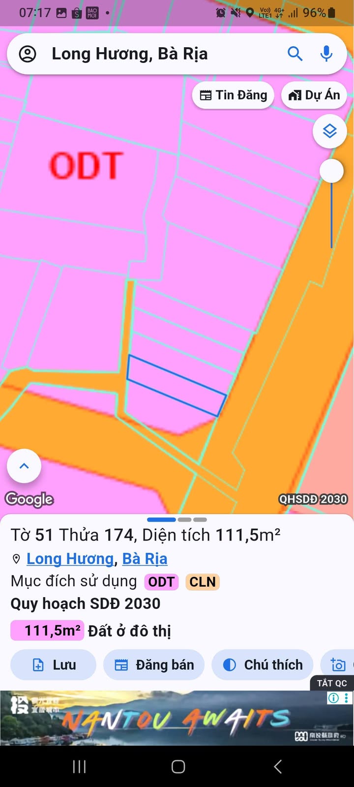 Đất nền 2 lô liền kề đường Lê Ngọc Chấn, Bà Rịa - 80m² - Đối diện trường Mầm Non Long Hương