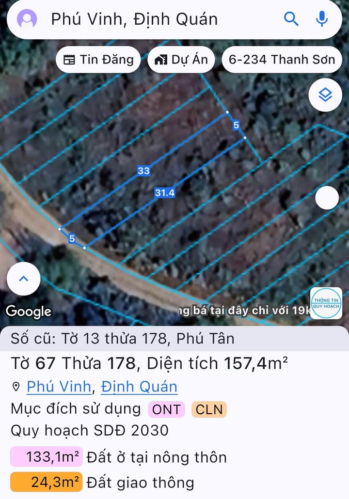 Đất nền Phú Tân - Định Quán 160m² giá 450 triệu - Đầu tư sinh lời ngay!