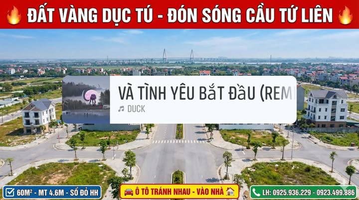 Bán đất Dục Tú Đông Anh 60m² giá 6.88 tỷ - Ô tô vào nhà, pháp lý sạch!