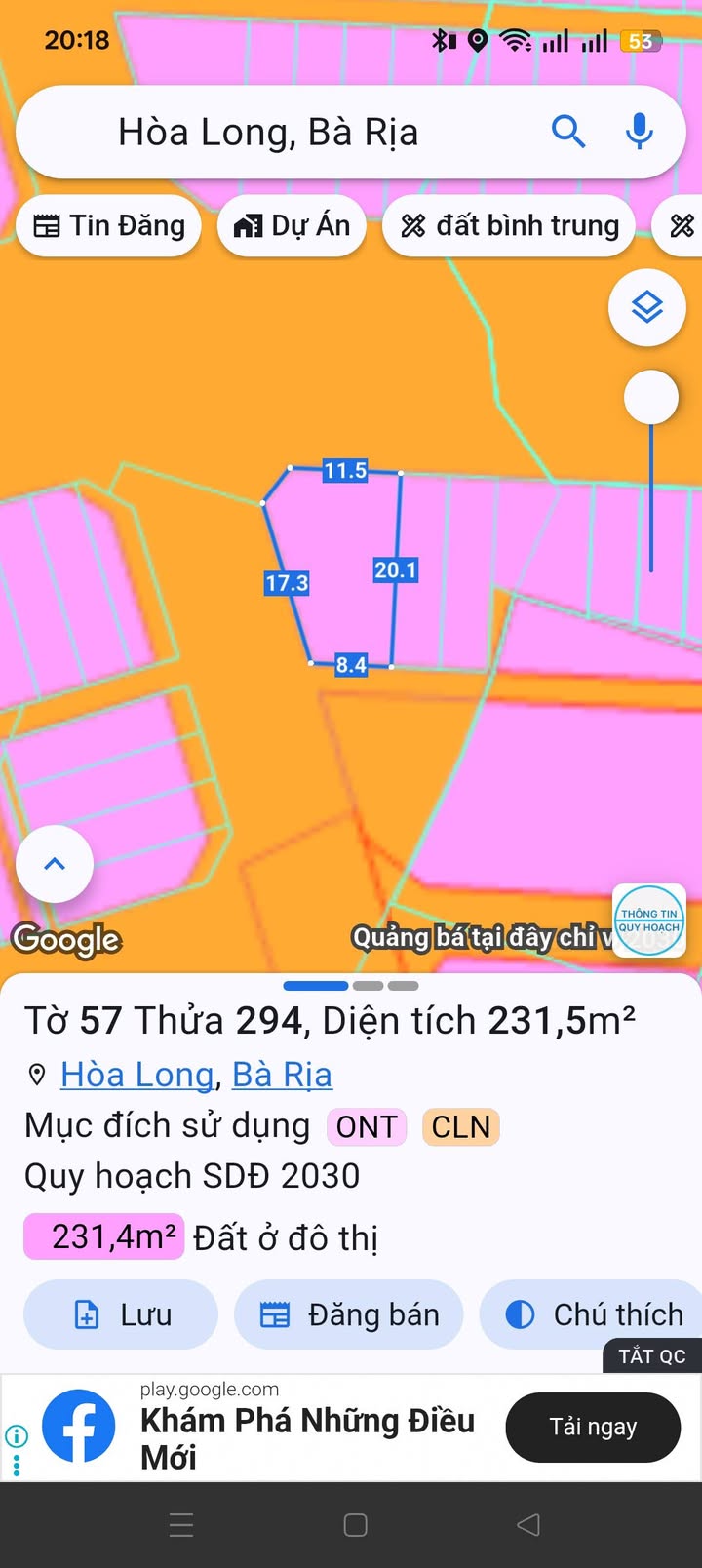 Đất nền Bà Rịa - Vũng Tàu 231.5m² giá 5.5 tỷ - Mặt tiền 26m, thương lượng nhẹ!