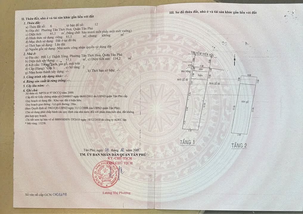 Nhà riêng Tân Phú 64m² giá 6.9 tỷ - Sổ hồng chính chủ, vào ở ngay!