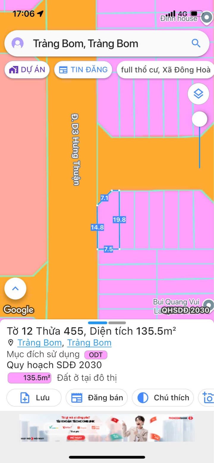 Đất nền Trảng Bom 135m² giá 3.2 tỷ - Lô góc 2 mặt tiền hiếm có!