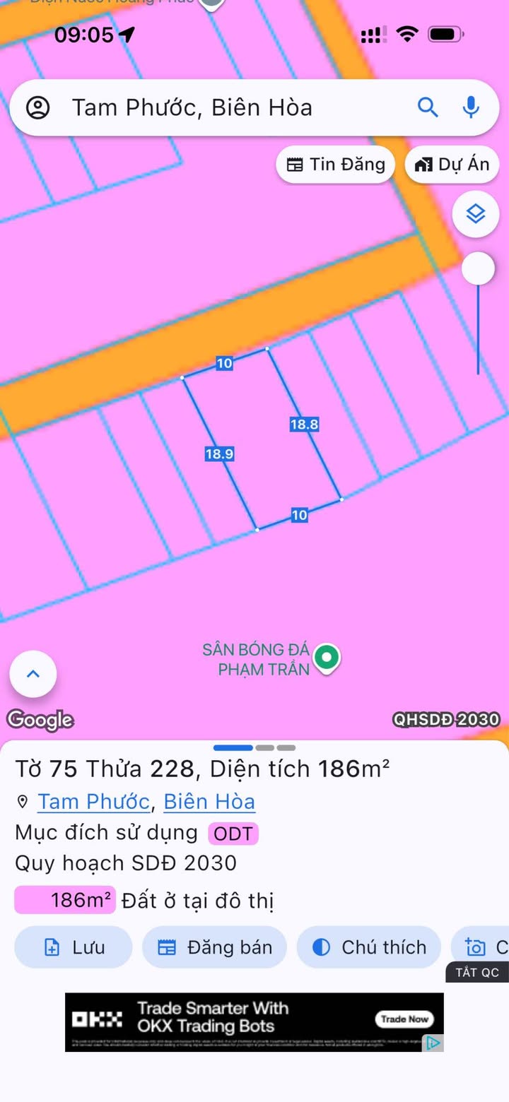 Đất nền Tam Phước, Biên Hòa 190m² giá 2.4 tỷ - Sổ hồng riêng, thổ cư 100%!