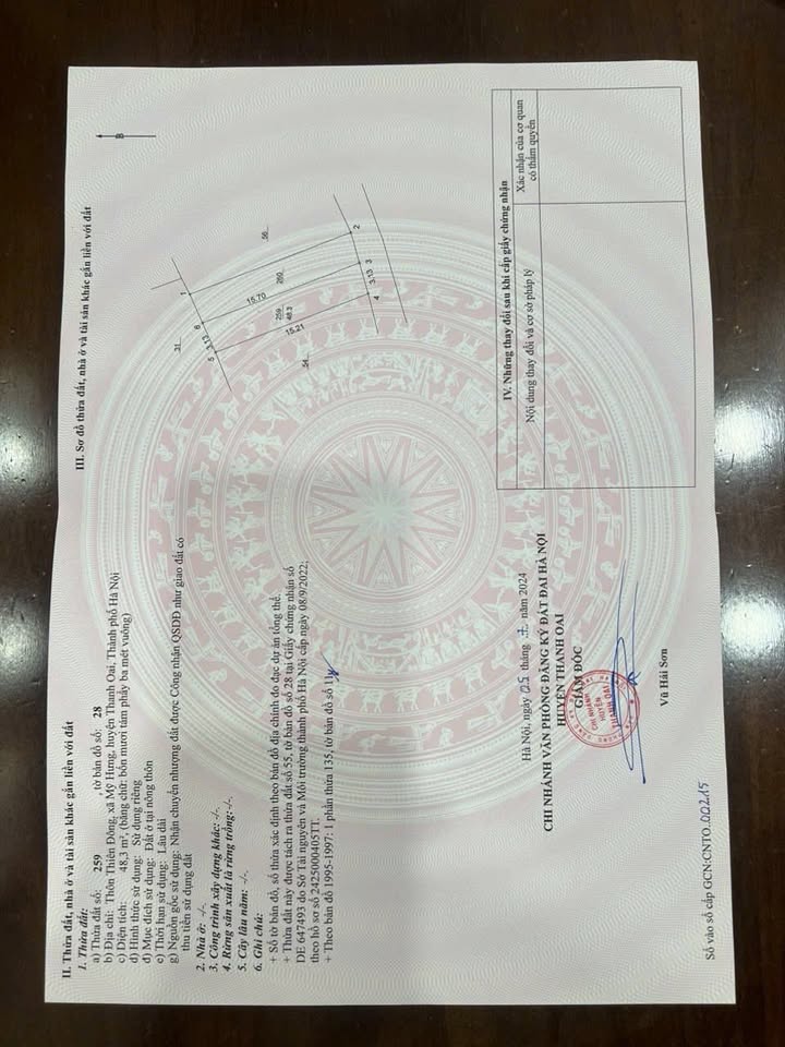 Đất nền thổ cư xã Mỹ Hưng, huyện Thanh Oai 48m² giá 3 tỷ - Đường ô tô vào tận nơi!