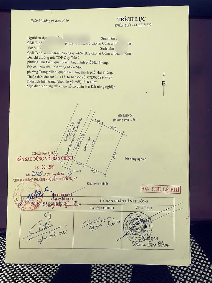 Đất nền Kiến An 336m² giá 1.8 tỷ - Bán gấp, chủ cần tiền!