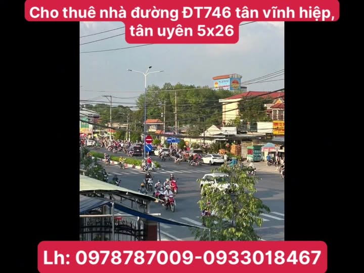Cho thuê nhà mặt tiền ĐT746 Tân Vĩnh Hiệp 130m² - Địa điểm kinh doanh lý tưởng!