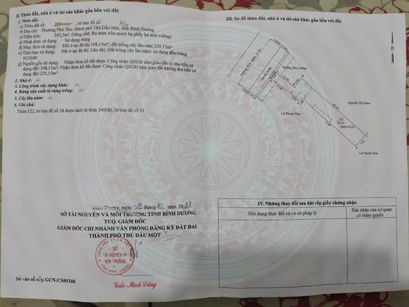 Đất mặt tiền đường 30/4, Phú Thọ, Thủ Dầu Một, 343m² giá 11 tỷ - Đầu tư sinh lời ngay!