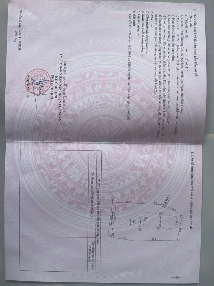 Đất nền 2000m² tại Thượng Vũ, Lục Ngạn - Sổ hồng chính chủ, giá thỏa thuận!