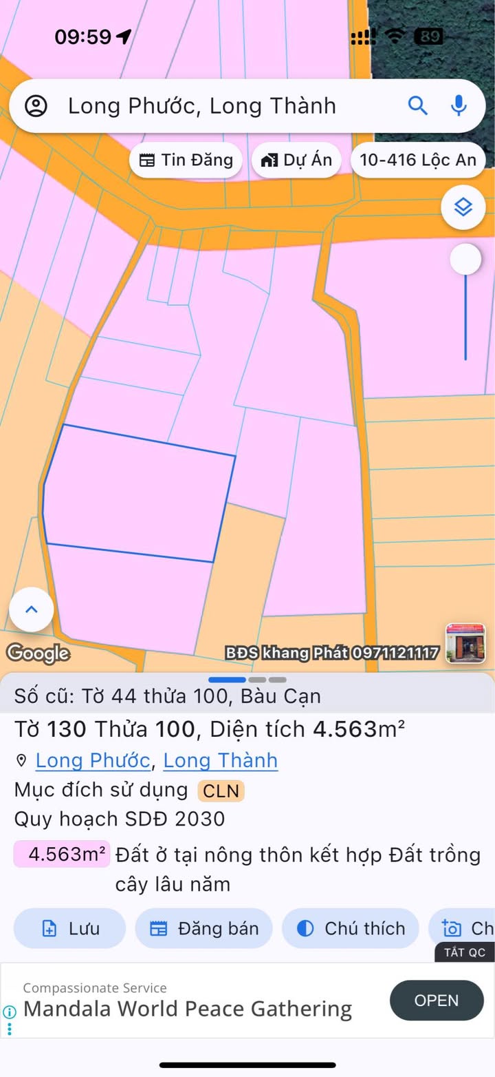 Đất nền Bàu Cạn Long Thành 18,000m² - Gần trục đường chính chỉ 100m!