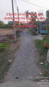 Đất nền Long Thọ Nhơn Trạch 110m² giá 500 triệu - Pháp lý sổ hồng chính chủ!