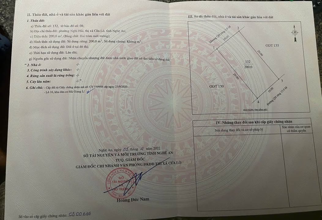 Đất nền Nghi Hải 200m² giá 4 tỷ - Cơ hội đầu tư tuyệt vời!