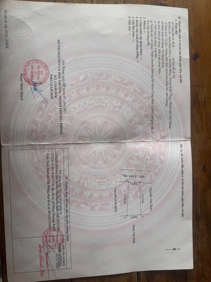 Đất Hữu Bằng Kiến Thụy 72m² giá 1 tỷ - Giao thông thuận tiện và tiềm năng phát triển!