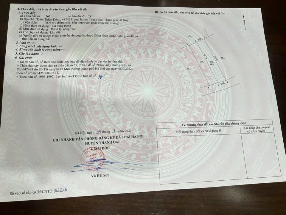 Đất nền Tam Hưng, Thanh Oai 48m² giá chỉ 3.8 tỷ - Cơ hội đầu tư tuyệt vời!