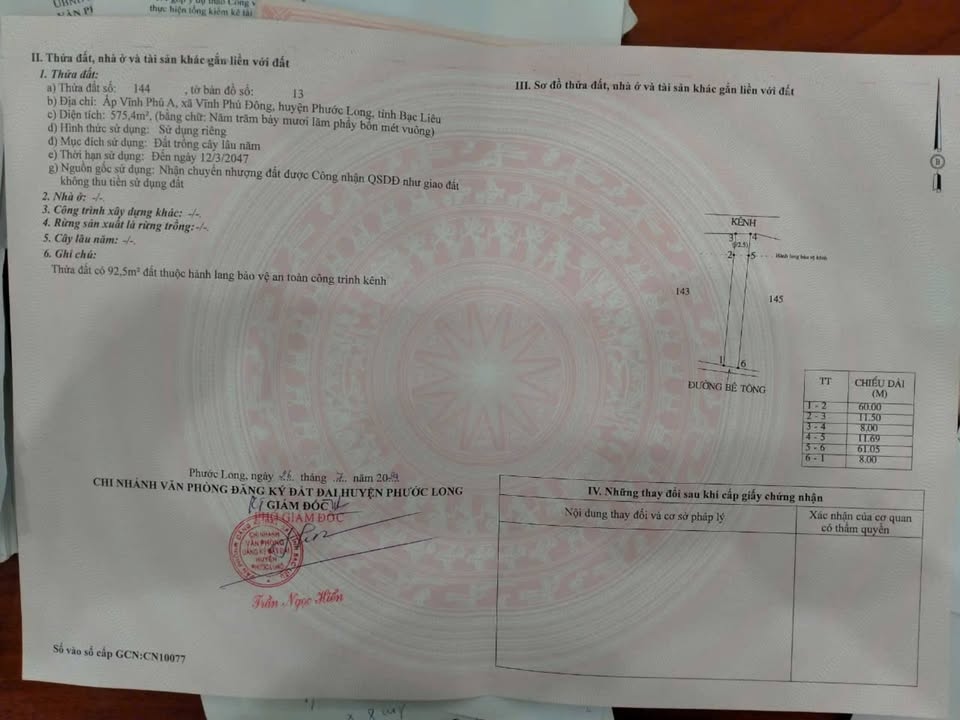 Đất nền Phước Long Bạc Liêu 576m² giá 280 triệu - Đầu tư sinh lời ngay!