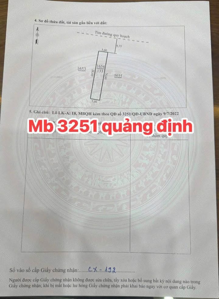 Đất nền Quảng Định 130m² giá 1 tỷ - Cơ hội đầu tư hấp dẫn!