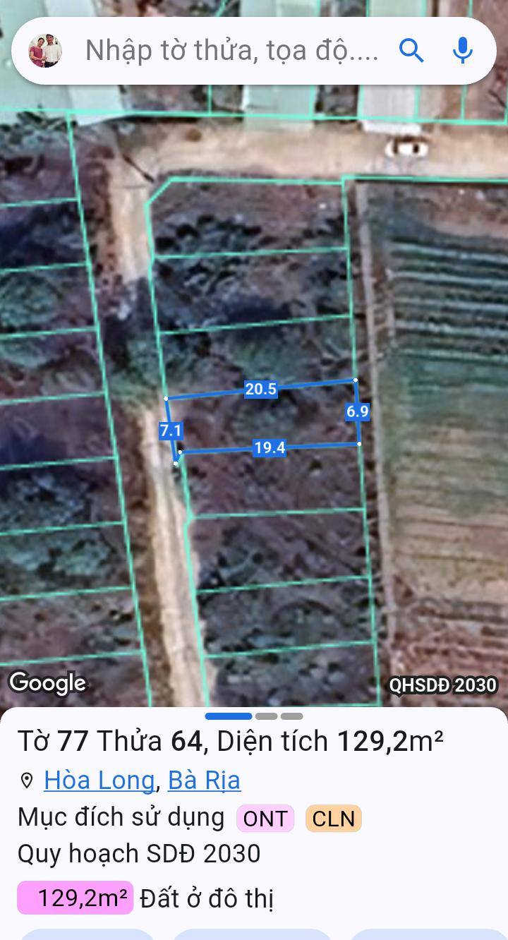 Đất thổ cư 140m² tại Hòa Long, Bà Rịa - Giá chỉ 1.55 tỷ - Đường ô tô tránh nhau!