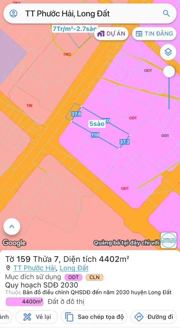 Đất thổ cư Phước Hải 4,400m² giá thỏa thuận - Cơ hội đầu tư tuyệt vời!