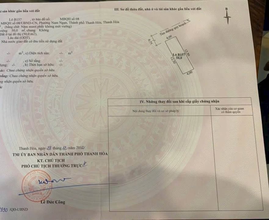 Đất nền Nam Ngạn Thanh Hóa 50m² giá 2 tỷ - Hướng Tây Bắc thoáng mát!