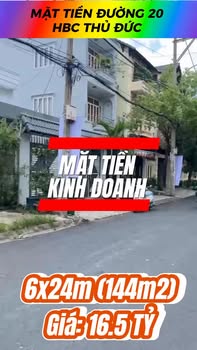 Đất Mặt Tiền Kinh Doanh Đường Số 20, Thủ Đức 150m² giá 16.5 tỷ - Cơ hội đầu tư sinh lời!