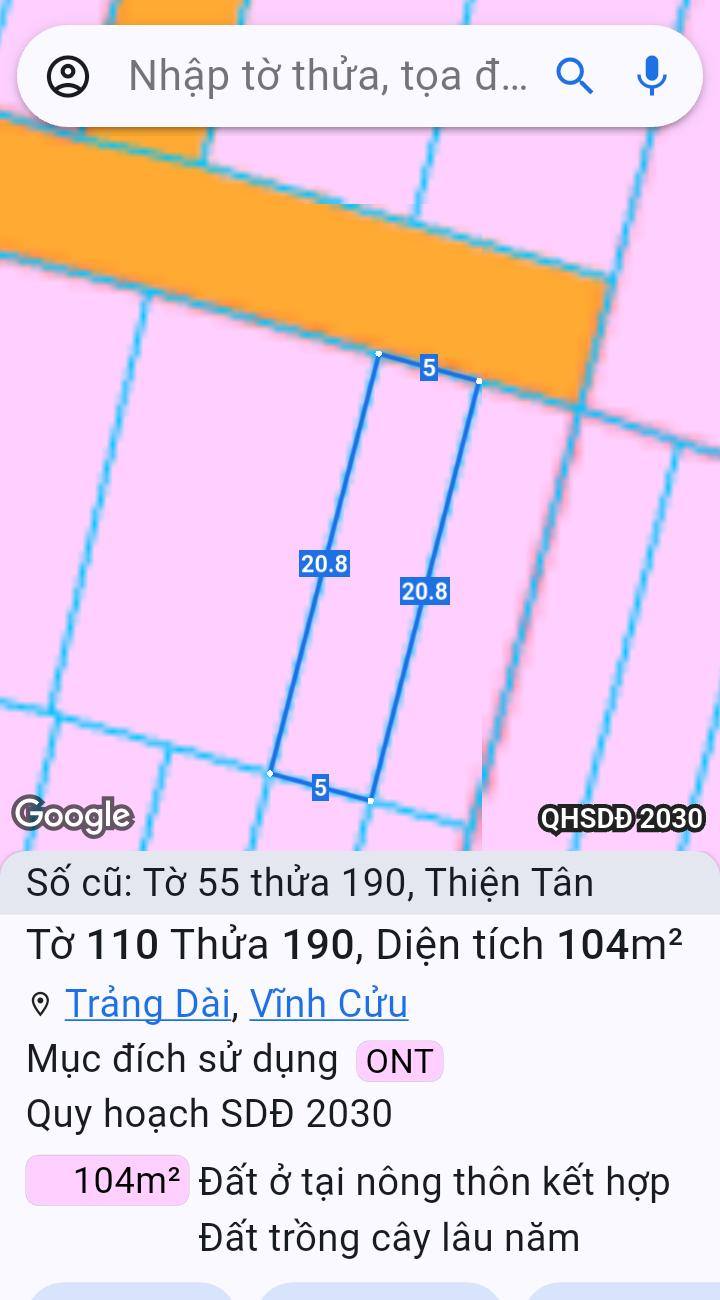 Lô đất phường Trảng Dài Biên Hòa 105m² giá 1.6 tỷ - Vị trí đẹp gần khu công nghiệp
