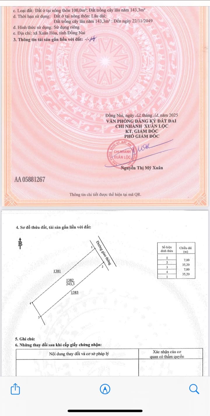 Nhà bán phường Xuân Hưng, quận Xuân Lộc, 245m² giá chỉ 1.2 tỷ - Khu dân cư an ninh!