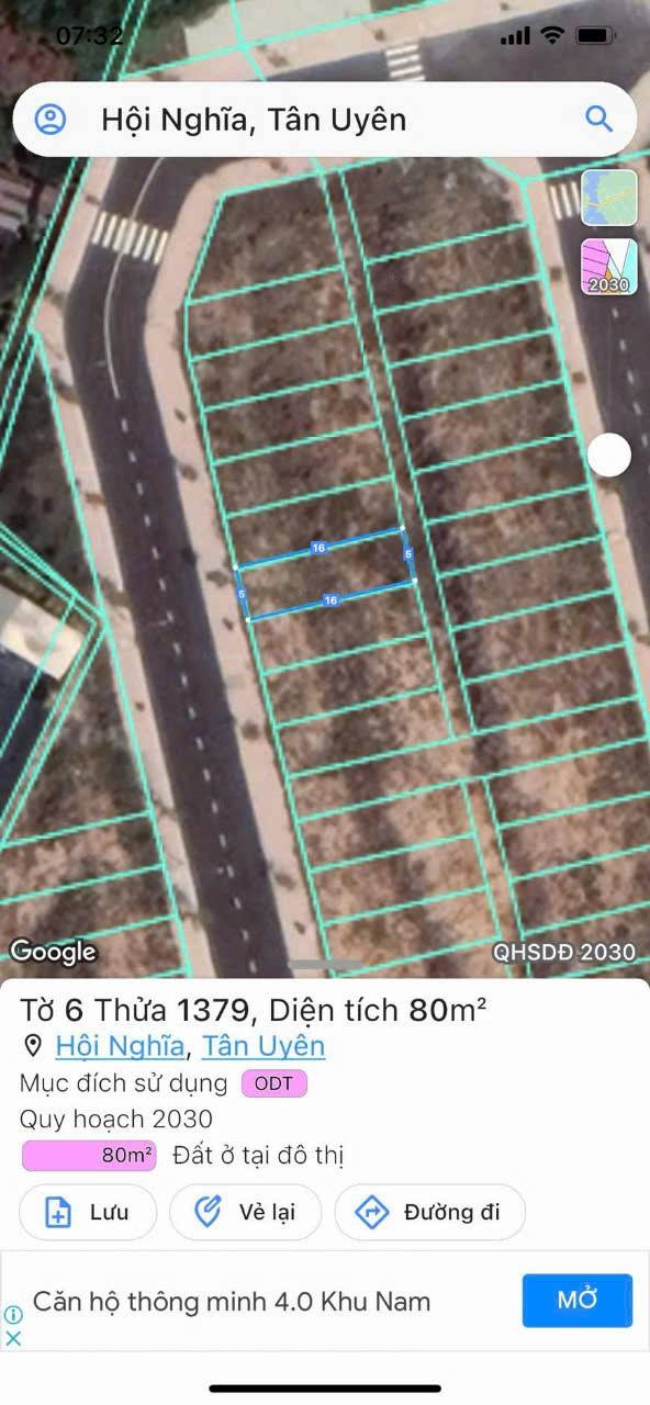 Đất nền Phường Hội Nghĩa Tân Uyên 80m² giá 2.3 tỷ - Không gian yên tĩnh, tiện ích đầy đủ!