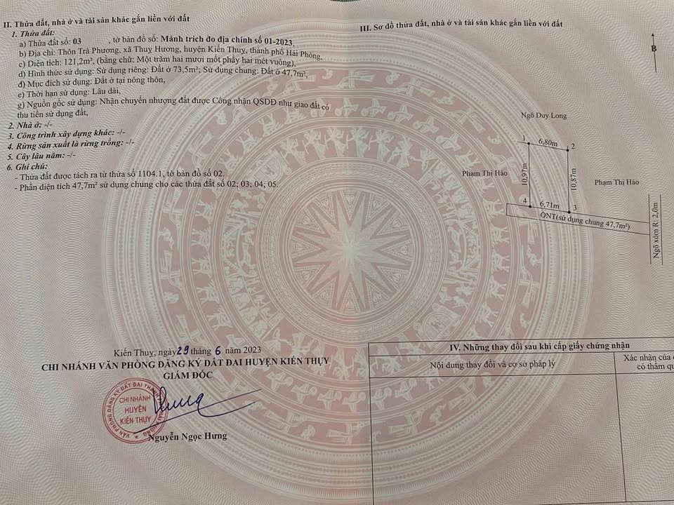 Đất nền Thụy Hương 73.5m² giá 600 triệu - Cơ hội đầu tư hấp dẫn!