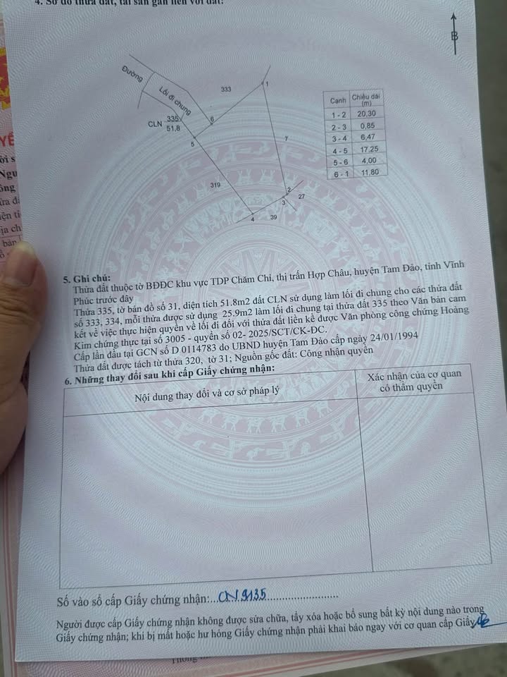 Đất nền Hợp Châu, Tam Đảo 830m² giá 2.1 tỷ - View cánh đồng thoáng mát!