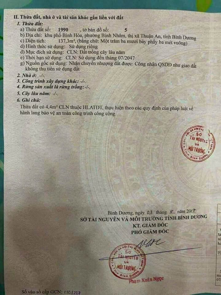 Đất thổ cư Bình Nhâm 137m² giá 3 tỷ - Cơ hội đầu tư hấp dẫn!