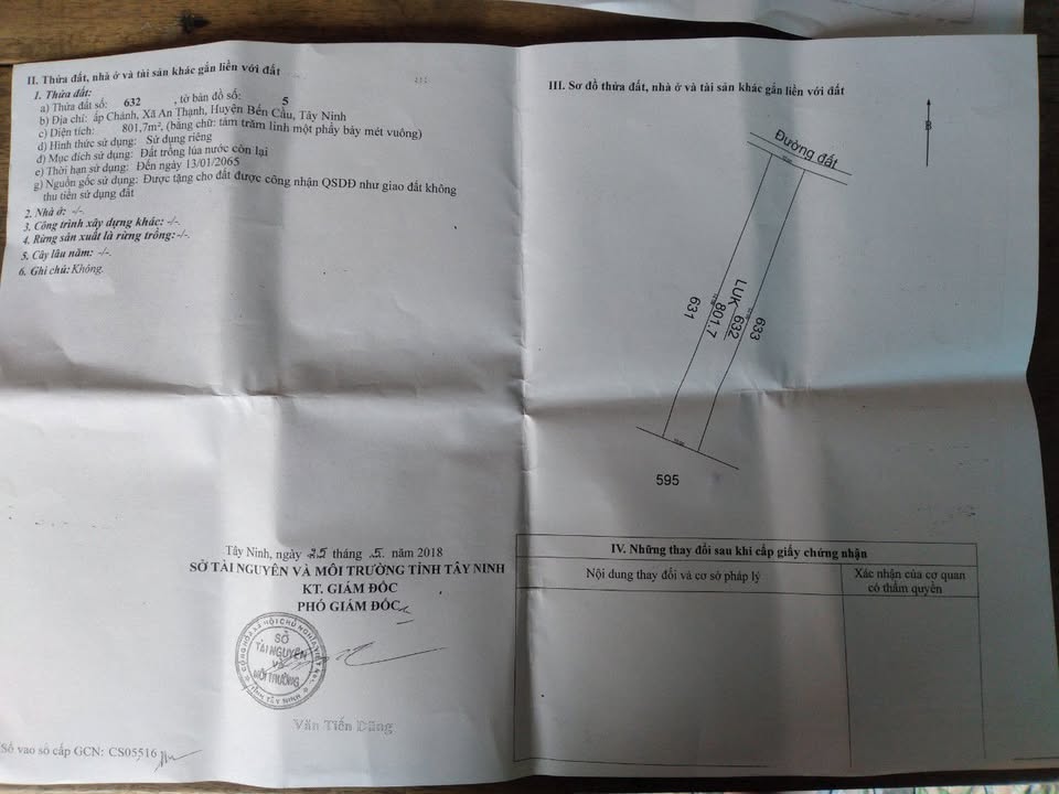 Đất nền 800m² An Thạnh Bến Cầu - Giá thỏa thuận hấp dẫn!