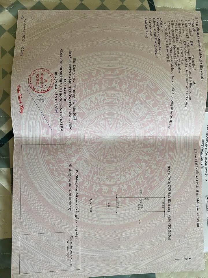 Đất nền Tân Định Bắc Tân Uyên 340m² giá 780 triệu - Cơ hội đầu tư hấp dẫn!